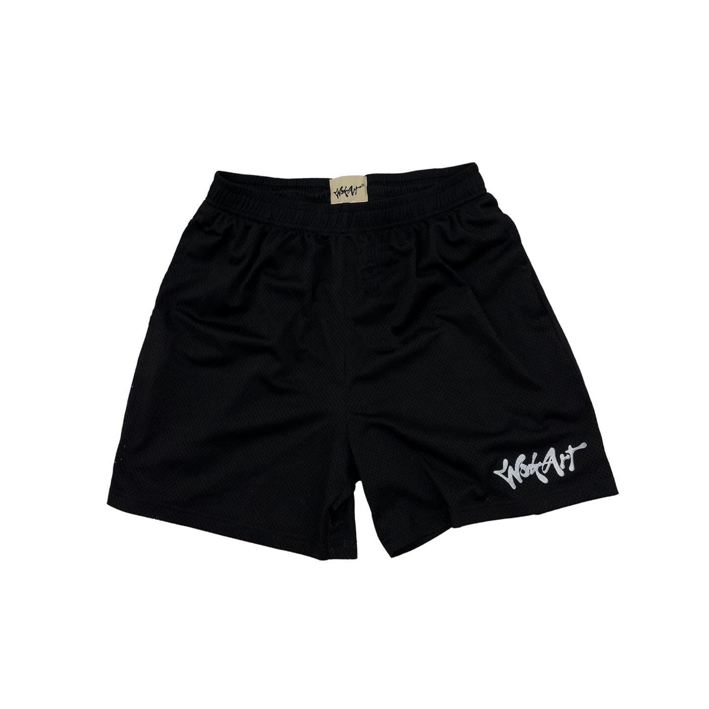Black Silver Mesh Shorts